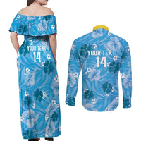 Custom Saint Lucia Kings Cricket Couples Matching Off Shoulder Maxi Dress and Long Sleeve Button Shirt 2025 Go Beinspired Tropical Style - Wonder Print Shop