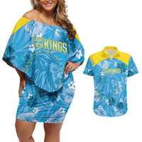 Custom Saint Lucia Kings Cricket Couples Matching Off Shoulder Short Dress and Hawaiian Shirt 2025 Go Beinspired Tropical Style - Wonder Print Shop
