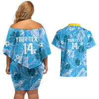 Custom Saint Lucia Kings Cricket Couples Matching Off Shoulder Short Dress and Hawaiian Shirt 2025 Go Beinspired Tropical Style - Wonder Print Shop