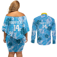 Custom Saint Lucia Kings Cricket Couples Matching Off Shoulder Short Dress and Long Sleeve Button Shirt 2025 Go Beinspired Tropical Style - Wonder Print Shop