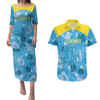 Custom Saint Lucia Kings Cricket Couples Matching Puletasi and Hawaiian Shirt 2025 Go Beinspired Tropical Style - Wonder Print Shop