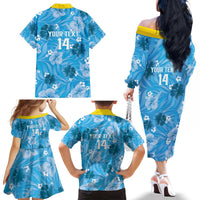 Custom Saint Lucia Kings Cricket Family Matching Off The Shoulder Long Sleeve Dress and Hawaiian Shirt 2025 Go Beinspired Tropical Style - Wonder Print Shop