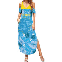 Custom Saint Lucia Kings Cricket Family Matching Summer Maxi Dress and Hawaiian Shirt 2025 Go Beinspired Tropical Style - Wonder Print Shop