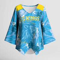Custom Saint Lucia Kings Cricket Kimono Sleeve Blouse 2025 Go Beinspired Tropical Style - Wonder Print Shop
