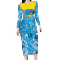 Custom Saint Lucia Kings Cricket Long Sleeve Bodycon Dress 2025 Go Beinspired Tropical Style - Wonder Print Shop