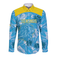 Custom Saint Lucia Kings Cricket Long Sleeve Button Shirt 2025 Go Beinspired Tropical Style - Wonder Print Shop