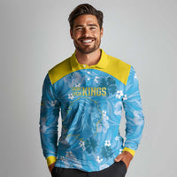 Custom Saint Lucia Kings Cricket Long Sleeve Polo Shirt 2025 Go Beinspired Tropical Style - Wonder Print Shop