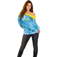 Custom Saint Lucia Kings Cricket Off Shoulder Sweater 2025 Go Beinspired Tropical Style - Wonder Print Shop
