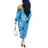 Custom Saint Lucia Kings Cricket Off The Shoulder Long Sleeve Dress 2025 Go Beinspired Tropical Style - Wonder Print Shop