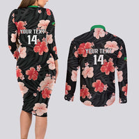 Custom Saint Kitts and Nevis Cricket Couples Matching Long Sleeve Bodycon Dress and Long Sleeve Button Shirt 2025 Go Patriots Tropical Style - Wonder Print Shop