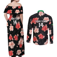 Custom Saint Kitts and Nevis Cricket Couples Matching Off Shoulder Maxi Dress and Long Sleeve Button Shirt 2025 Go Patriots Tropical Style - Wonder Print Shop