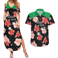 Custom Saint Kitts and Nevis Cricket Couples Matching Summer Maxi Dress and Hawaiian Shirt 2025 Go Patriots Tropical Style - Wonder Print Shop