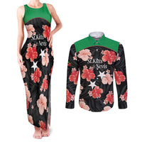 Custom Saint Kitts and Nevis Cricket Couples Matching Tank Maxi Dress and Long Sleeve Button Shirt 2025 Go Patriots Tropical Style - Wonder Print Shop