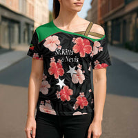 Custom Saint Kitts and Nevis Cricket Cross Shoulder Shirt 2025 Go Patriots Tropical Style - Wonder Print Shop