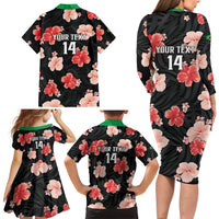 Custom Saint Kitts and Nevis Cricket Family Matching Long Sleeve Bodycon Dress and Hawaiian Shirt 2025 Go Patriots Tropical Style - Wonder Print Shop