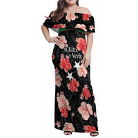 Custom Saint Kitts and Nevis Cricket Family Matching Off Shoulder Maxi Dress and Hawaiian Shirt 2025 Go Patriots Tropical Style - Wonder Print Shop