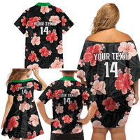 Custom Saint Kitts and Nevis Cricket Family Matching Off Shoulder Short Dress and Hawaiian Shirt 2025 Go Patriots Tropical Style - Wonder Print Shop