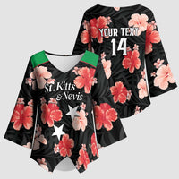 Custom Saint Kitts and Nevis Cricket Kimono Sleeve Blouse 2025 Go Patriots Tropical Style - Wonder Print Shop