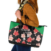 Saint Kitts and Nevis Cricket Leather Tote Bag 2025 Go Patriots Tropical Style - Wonder Print Shop