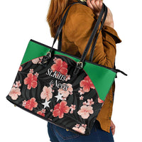 Saint Kitts and Nevis Cricket Leather Tote Bag 2025 Go Patriots Tropical Style - Wonder Print Shop
