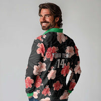 Custom Saint Kitts and Nevis Cricket Long Sleeve Polo Shirt 2025 Go Patriots Tropical Style - Wonder Print Shop