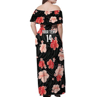 Custom Saint Kitts and Nevis Cricket Off Shoulder Maxi Dress 2025 Go Patriots Tropical Style - Wonder Print Shop