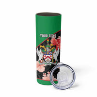 Custom Saint Kitts and Nevis Cricket Skinny Tumbler 2025 Go Patriots Tropical Style - Wonder Print Shop