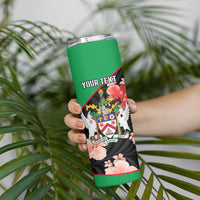 Custom Saint Kitts and Nevis Cricket Skinny Tumbler 2025 Go Patriots Tropical Style - Wonder Print Shop