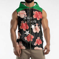 Custom Saint Kitts and Nevis Cricket Sleeveless Zip Hoodie 2025 Go Patriots Tropical Style - Wonder Print Shop