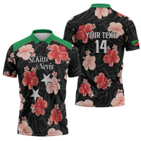Custom Saint Kitts and Nevis Cricket Zipper Polo Shirt 2025 Go Patriots Tropical Style - Wonder Print Shop
