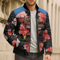 Custom Antigua and Barbuda Cricket Bomber Puffer Jacket 2025 Go Falcons Tropical Style - Wonder Print Shop
