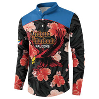 Custom Antigua and Barbuda Cricket Button Sweatshirt 2025 Go Falcons Tropical Style - Wonder Print Shop
