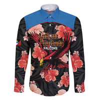Custom Antigua and Barbuda Cricket Family Matching Long Sleeve Bodycon Dress and Hawaiian Shirt 2025 Go Falcons Tropical Style - Wonder Print Shop