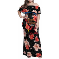 Custom Antigua and Barbuda Cricket Family Matching Off Shoulder Maxi Dress and Hawaiian Shirt 2025 Go Falcons Tropical Style - Wonder Print Shop