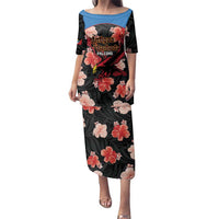 Custom Antigua and Barbuda Cricket Family Matching Puletasi and Hawaiian Shirt 2025 Go Falcons Tropical Style - Wonder Print Shop