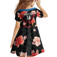 Custom Antigua and Barbuda Cricket Family Matching Short Sleeve Bodycon Dress and Hawaiian Shirt 2025 Go Falcons Tropical Style - Wonder Print Shop