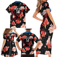 Custom Antigua and Barbuda Cricket Family Matching Short Sleeve Bodycon Dress and Hawaiian Shirt 2025 Go Falcons Tropical Style - Wonder Print Shop