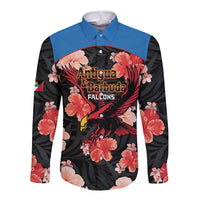 Custom Antigua and Barbuda Cricket Long Sleeve Button Shirt 2025 Go Falcons Tropical Style - Wonder Print Shop