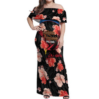 Custom Antigua and Barbuda Cricket Off Shoulder Maxi Dress 2025 Go Falcons Tropical Style - Wonder Print Shop