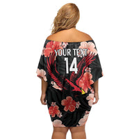 Custom Antigua and Barbuda Cricket Off Shoulder Short Dress 2025 Go Falcons Tropical Style - Wonder Print Shop
