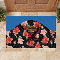 Antigua and Barbuda Cricket Rubber Doormat 2025 Go Falcons Tropical Style - Wonder Print Shop