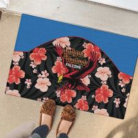 Antigua and Barbuda Cricket Rubber Doormat 2025 Go Falcons Tropical Style - Wonder Print Shop