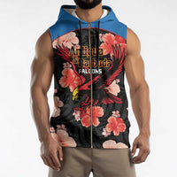 Custom Antigua and Barbuda Cricket Sleeveless Zip Hoodie 2025 Go Falcons Tropical Style - Wonder Print Shop