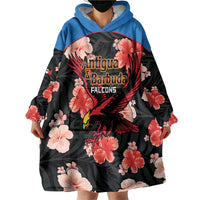 Custom Antigua and Barbuda Cricket Wearable Blanket Hoodie 2025 Go Falcons Tropical Style - Wonder Print Shop
