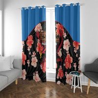 Antigua and Barbuda Cricket Window Curtain 2025 Go Falcons Tropical Style - Wonder Print Shop