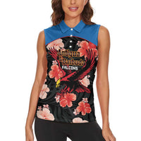 Custom Antigua and Barbuda Cricket Women Sleeveless Polo Shirt 2025 Go Falcons Tropical Style - Wonder Print Shop