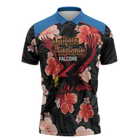 Custom Antigua and Barbuda Cricket Zipper Polo Shirt 2025 Go Falcons Tropical Style - Wonder Print Shop