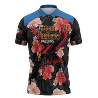 Custom Antigua and Barbuda Cricket Zipper Polo Shirt 2025 Go Falcons Tropical Style - Wonder Print Shop