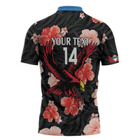 Custom Antigua and Barbuda Cricket Zipper Polo Shirt 2025 Go Falcons Tropical Style - Wonder Print Shop