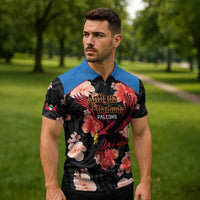 Custom Antigua and Barbuda Cricket Zipper Polo Shirt 2025 Go Falcons Tropical Style - Wonder Print Shop